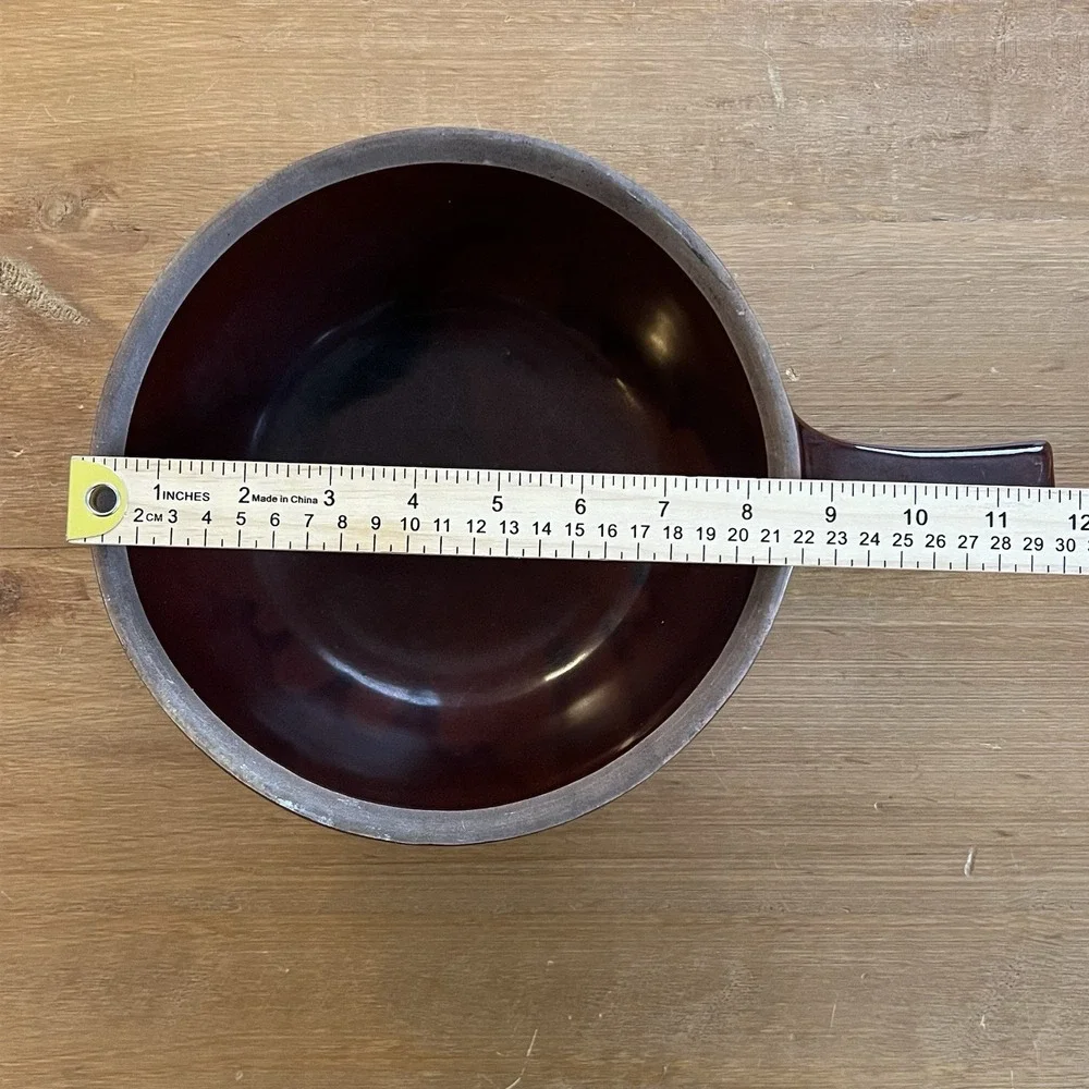 Vintage Marcrest‎ Brown Stoneware Handled Bowl Oven Proof USA Casserole Dish